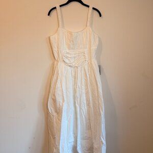Maisie White Cotton Corset Dress, Size L